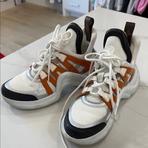 Louis Vuitton White, Orange and Black Archlight Sneakers